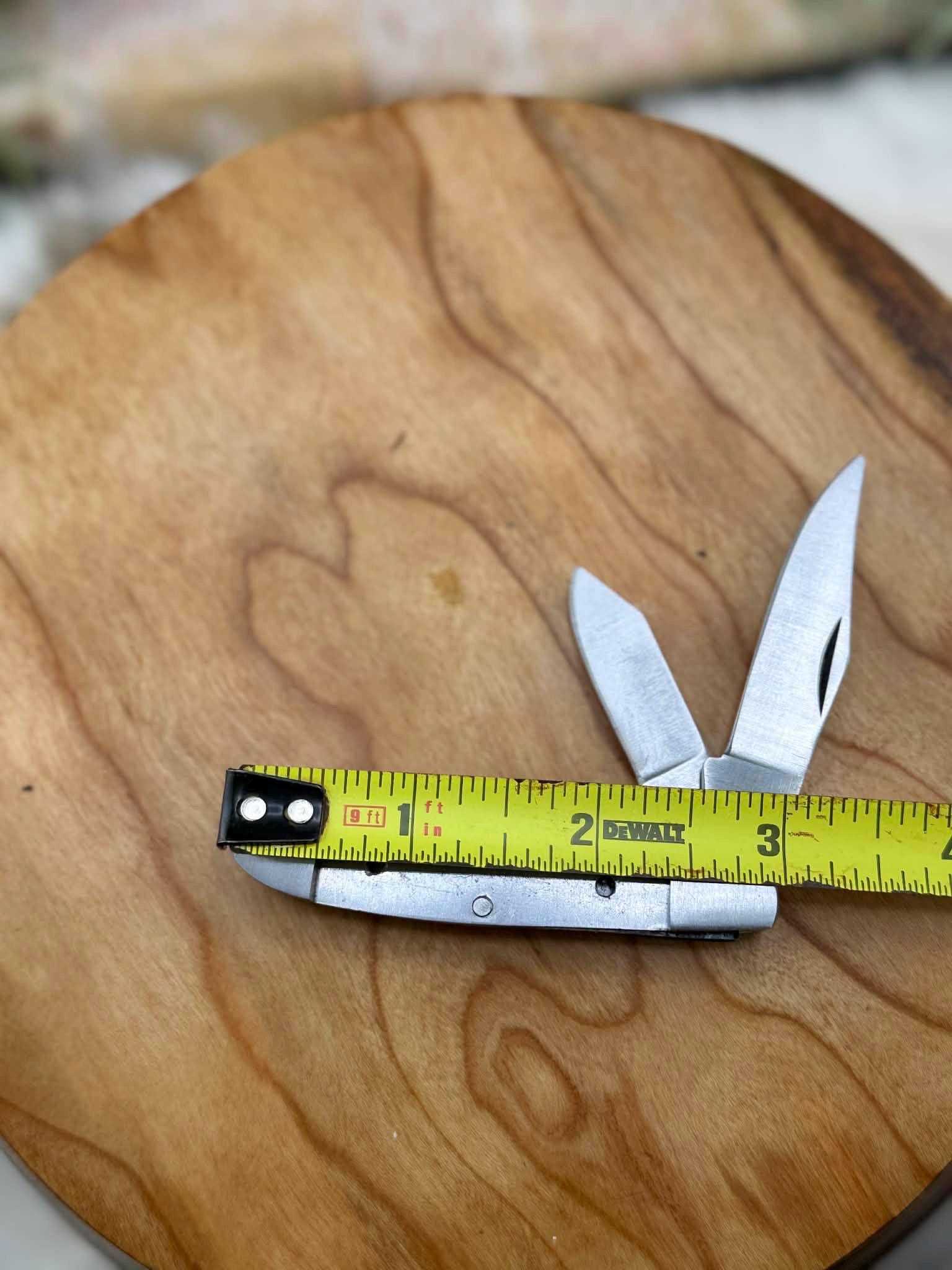 DIY 440c Folding Knife Kit: peanut style Blade Blank, stainless steel Bolsters two blades.