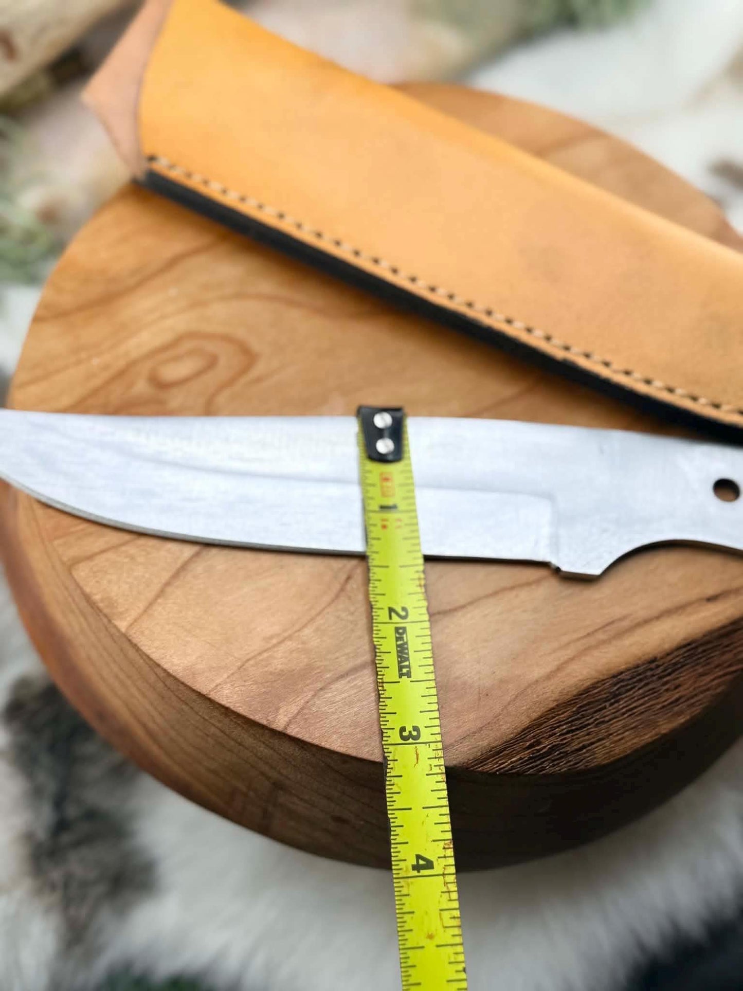 DIY Knife Making Kit - 440C Stainless Steel Fixed Blade Blank - Elven Skinner Hunting Knife - Custom Knife Supply - Blade Blank with Sheath