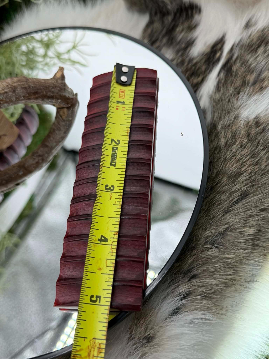 Jigged Red Camel Bone Knife Scales  Crimson Impala Texture Handle Material (5" x 1.5")