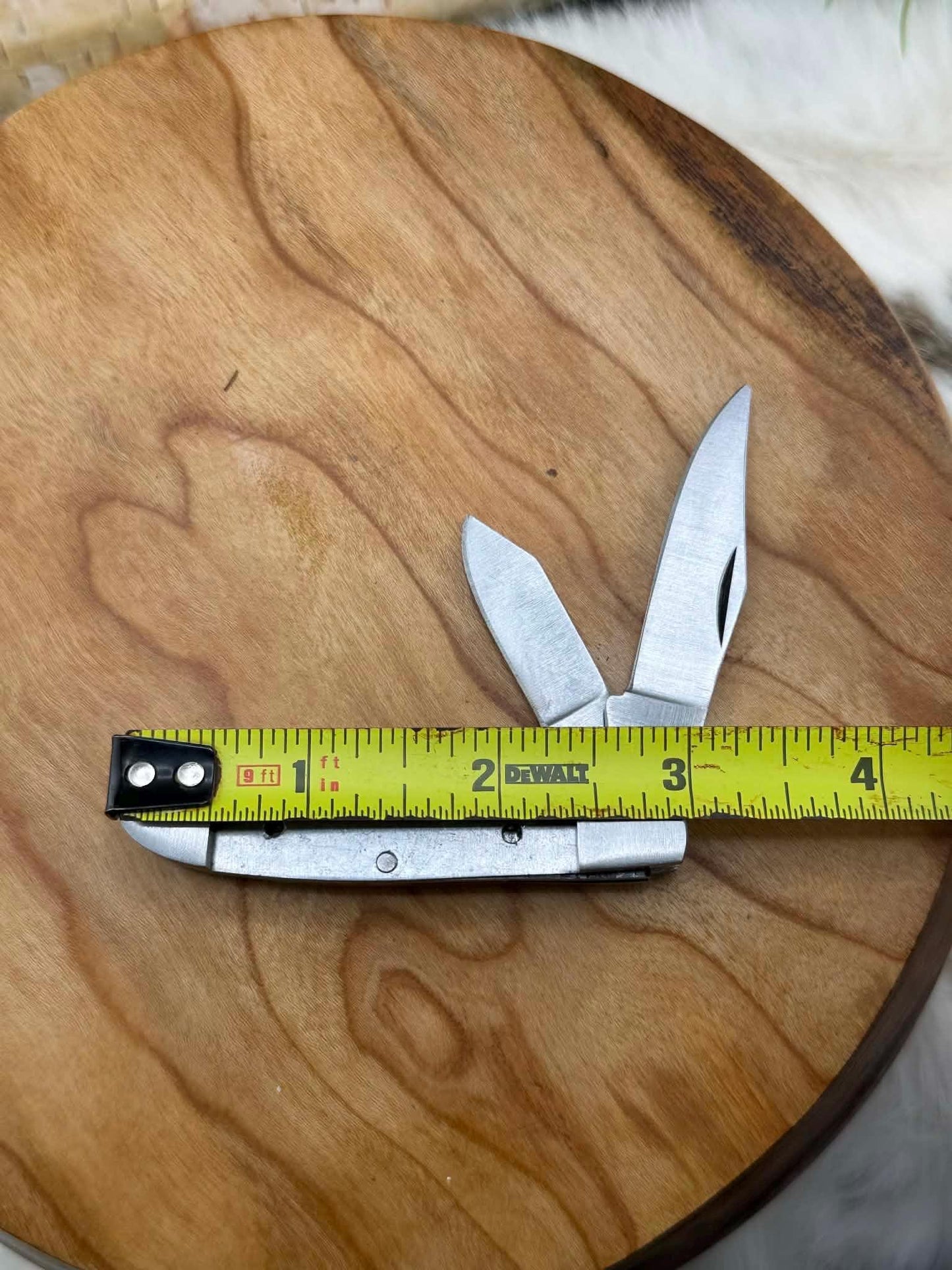 DIY 440c Folding Knife Kit: peanut style Blade Blank, stainless steel Bolsters two blades.