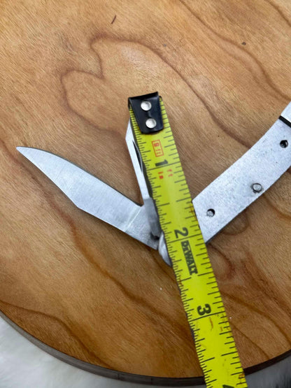 DIY 440c Folding Knife Kit: peanut style Blade Blank, stainless steel Bolsters two blades.