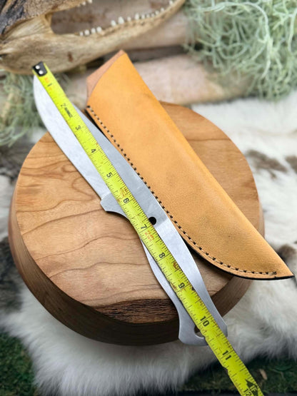 DIY Knife Making Kit - 440C Stainless Steel Fixed Blade Blank - Elven Skinner Hunting Knife - Custom Knife Supply - Blade Blank with Sheath