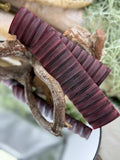 Jigged Red Camel Bone Knife Scales  Crimson Impala Texture Handle Material (5" x 1.5")