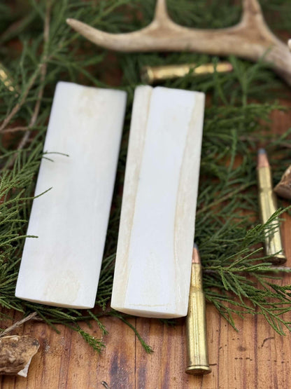 Bleached White Camel Bone Knife Scales - 5" x 1.5" x 1/4" Pair - Ultra Bright Handle Material - For Scrimshaw - Stormwind Knife Supply