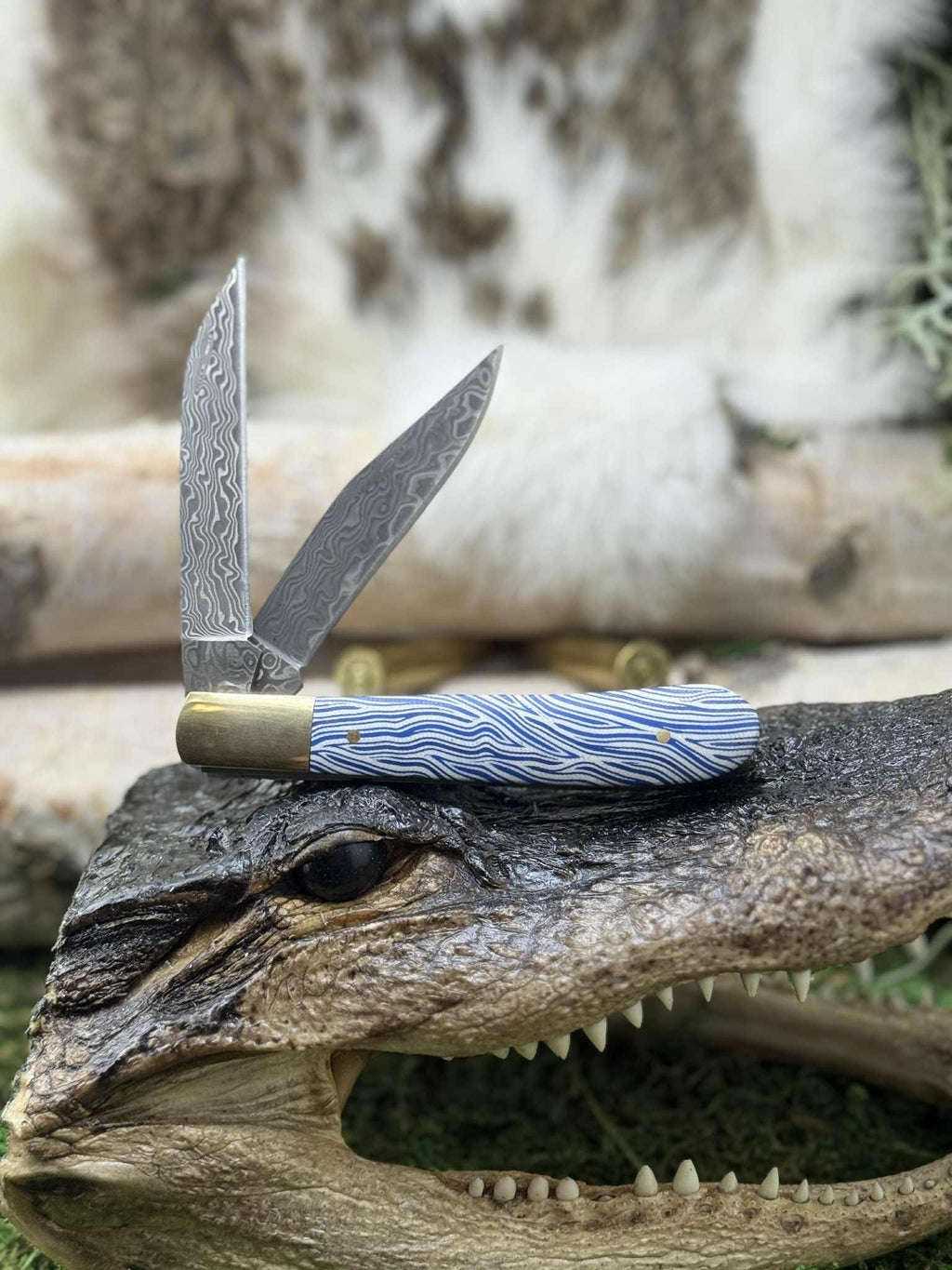 Red Black Damascus G10 Knife Scales – Textured Composite Handle Material