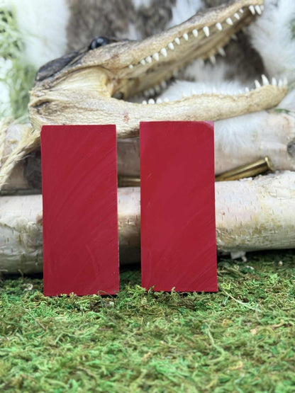 Coral Red stone Knife Handle Inlay Pair: Artisan Knife Scale Material