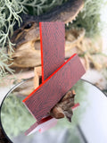 Red Black Damascus G10 Knife Scales – Textured Composite Handle Material