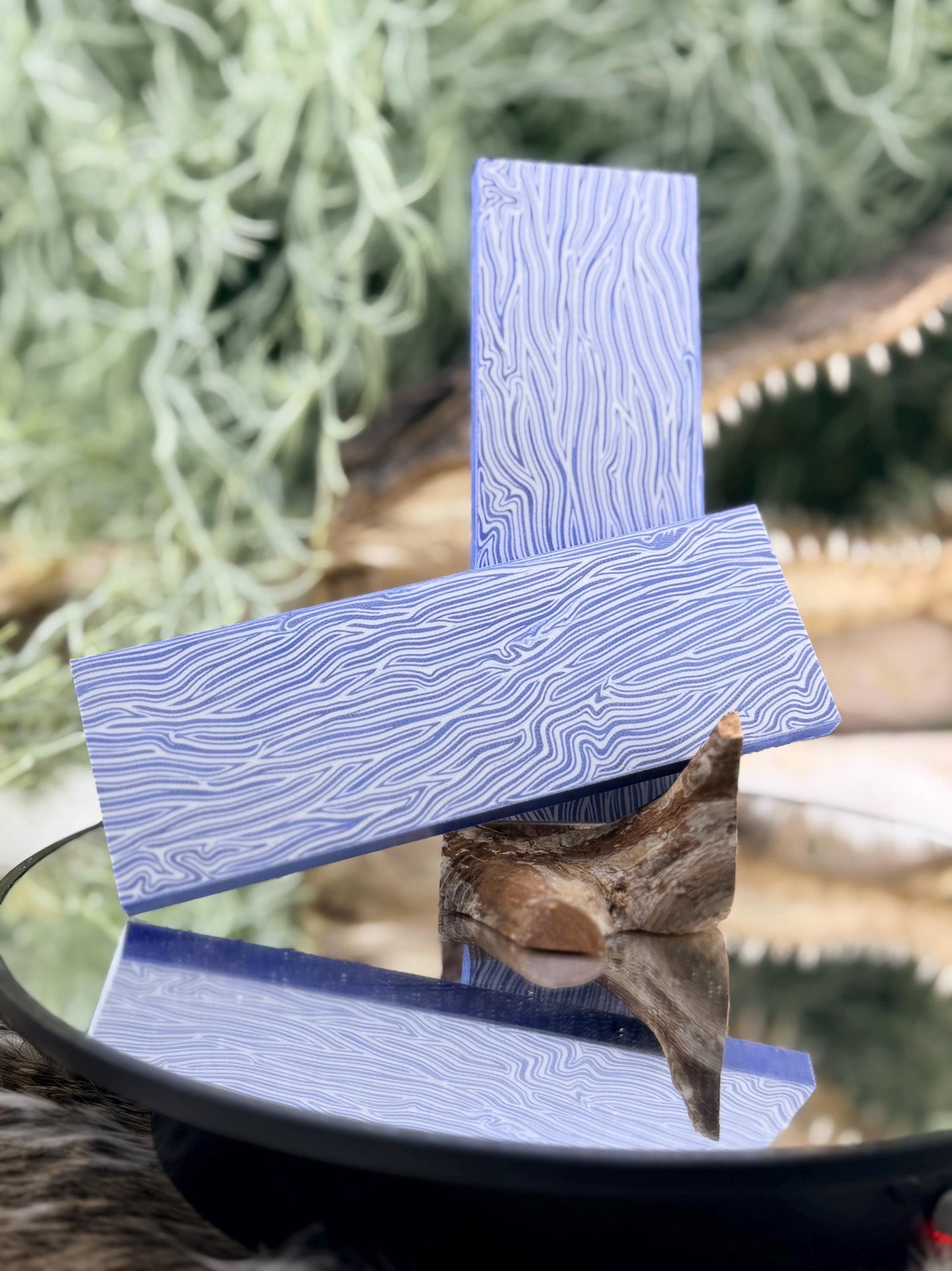 Blue White G10 Knife Scales – Layered Composite Handle Material Slabs