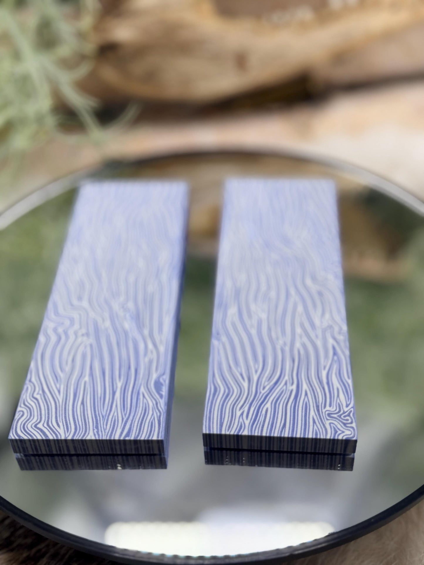 Blue White G10 Knife Scales – Layered Composite Handle Material Slabs