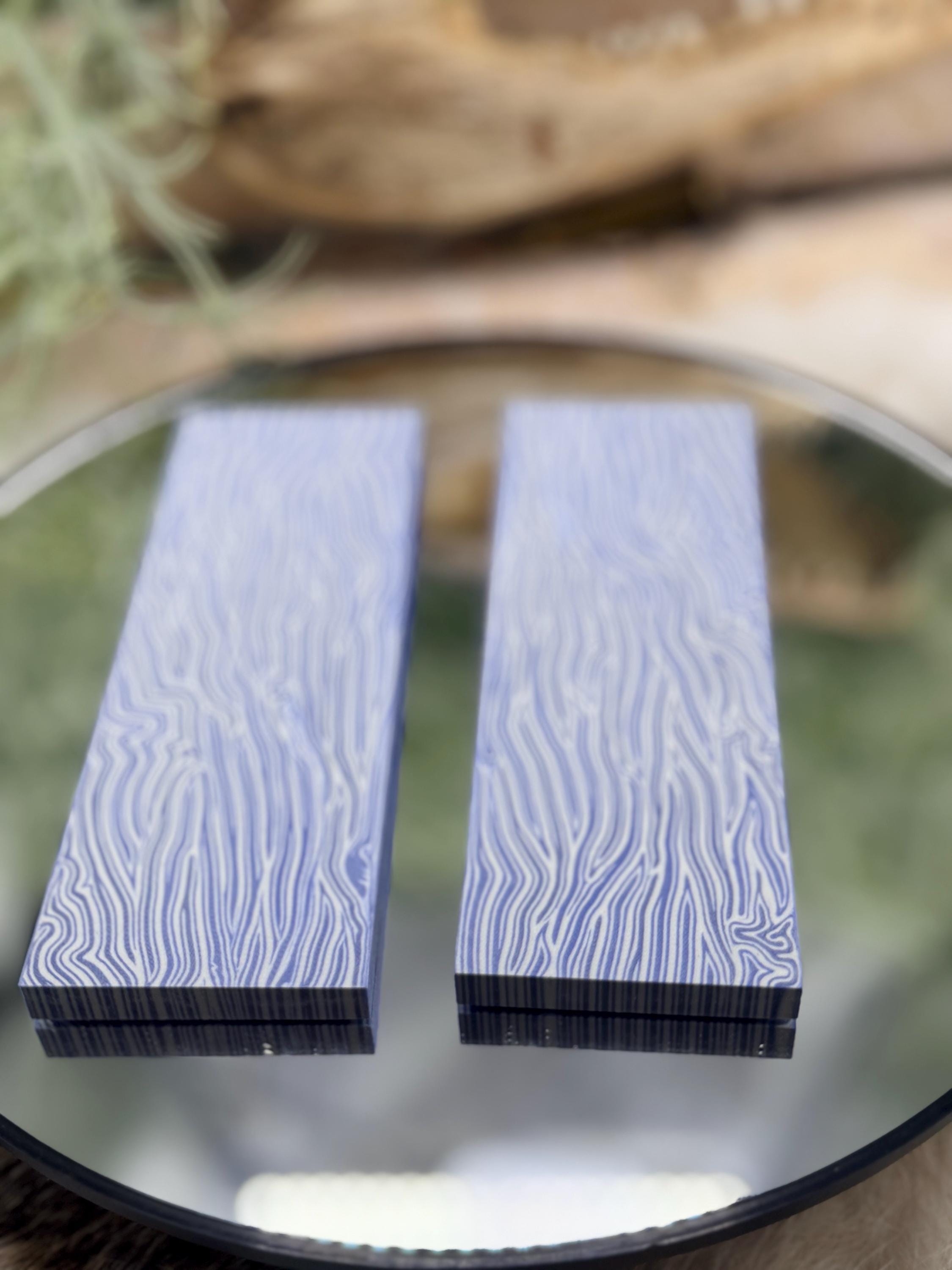 Blue White G10 Knife Scales – Layered Composite Handle Material Slabs