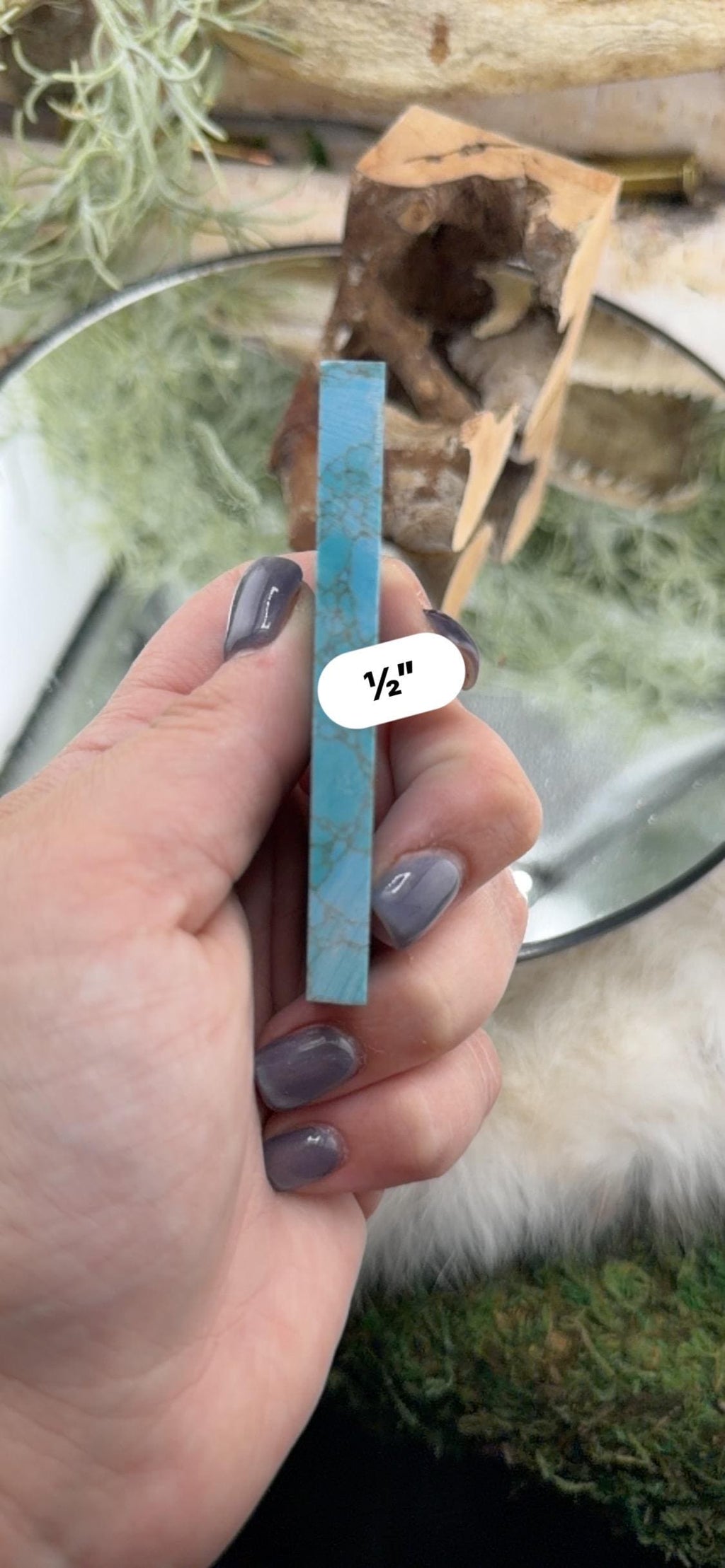 Turquoise stone Knife Handle Inlay Pair: Artisan Knife Scale Material