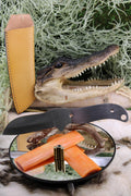 DIY Knife Making Kit2: Sheep Foot Blade, Aged Camel Bone Scales, Mosaic Pins, Sheath