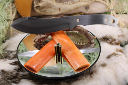 Nesmuk Bushcraft Knife Kit13: Aged Camel Bone Scales, Mosaic Pins, Sheath