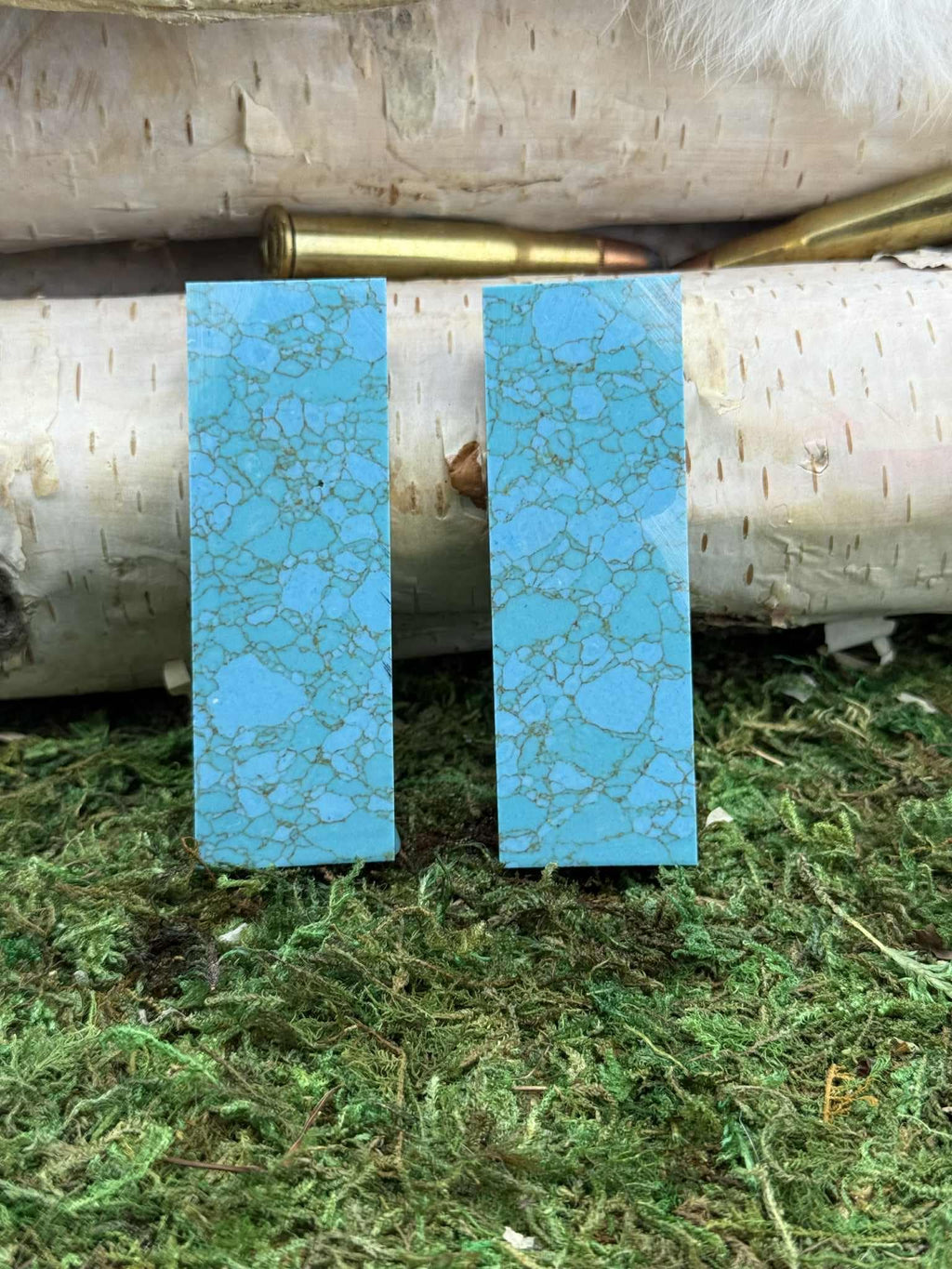Turquoise stone Knife Handle Inlay Pair: Artisan Knife Scale Material