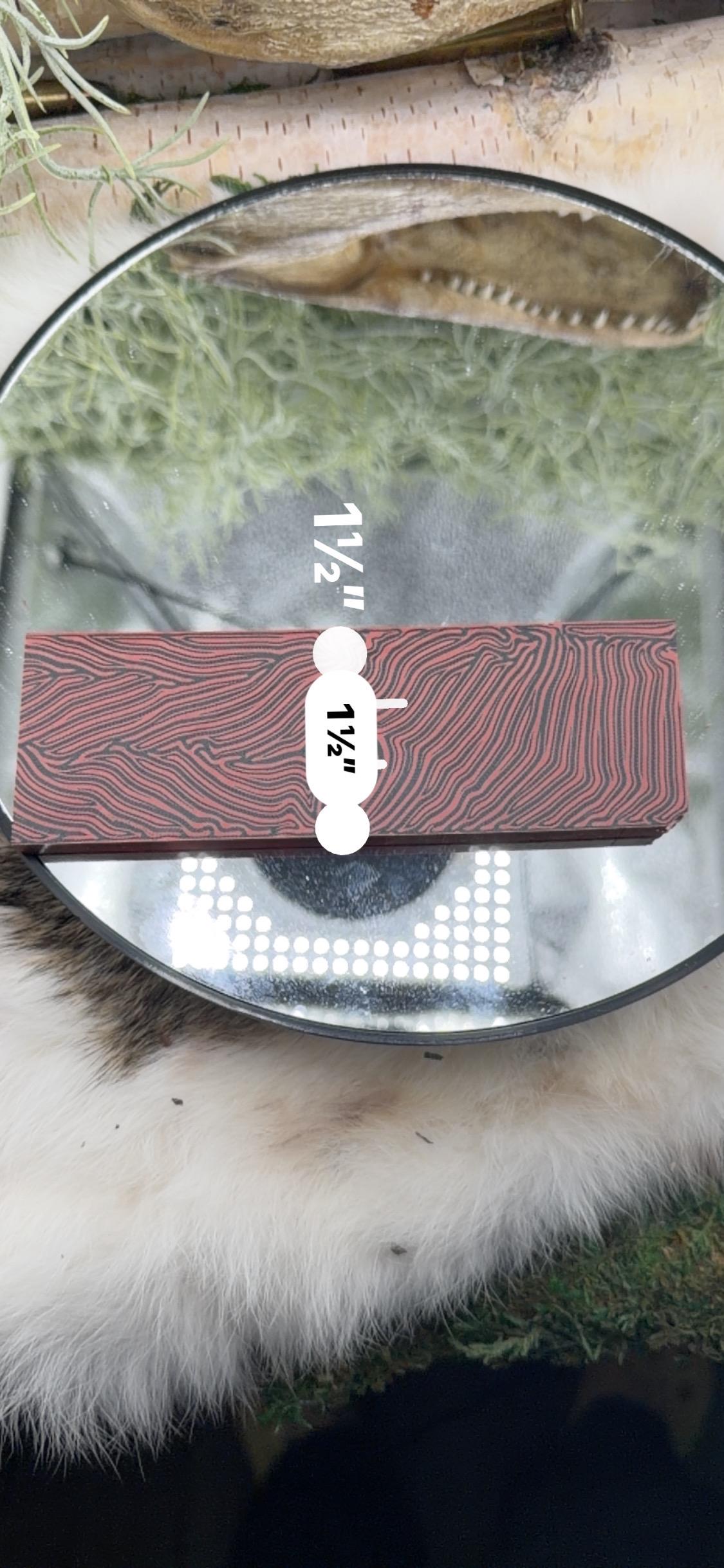 Red Black Damascus G10 Knife Scales – Textured Composite Handle Material