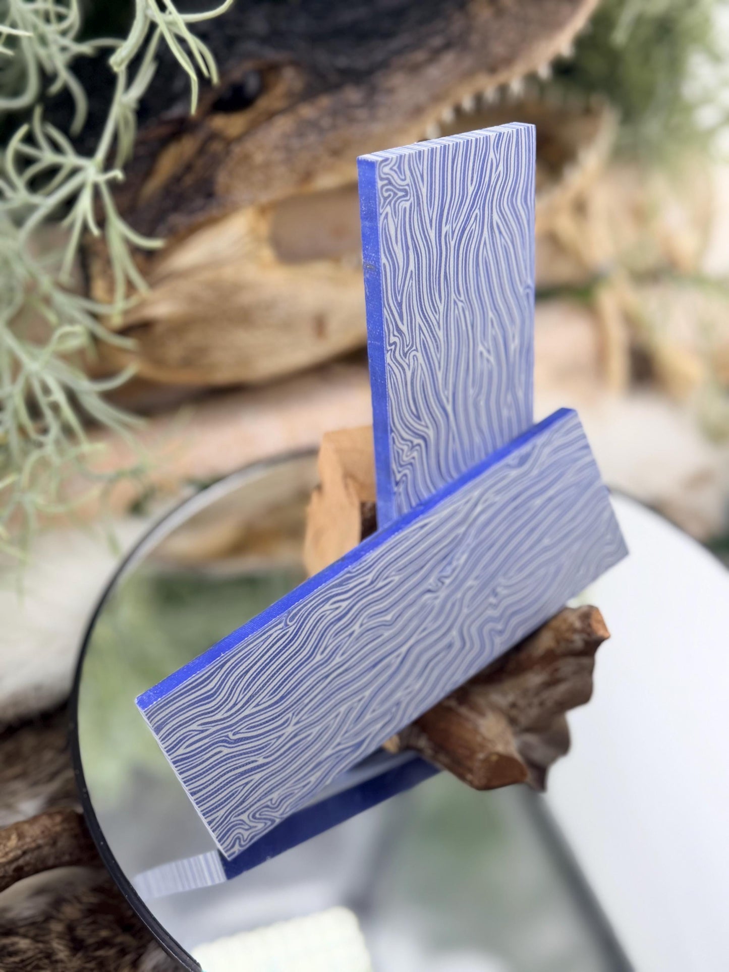 Blue White G10 Knife Scales – Layered Composite Handle Material Slabs
