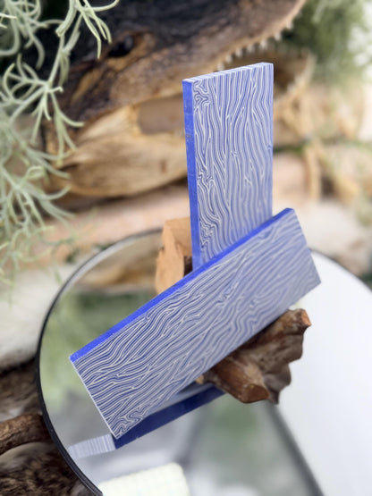 Blue White G10 Knife Scales – Layered Composite Handle Material Slabs