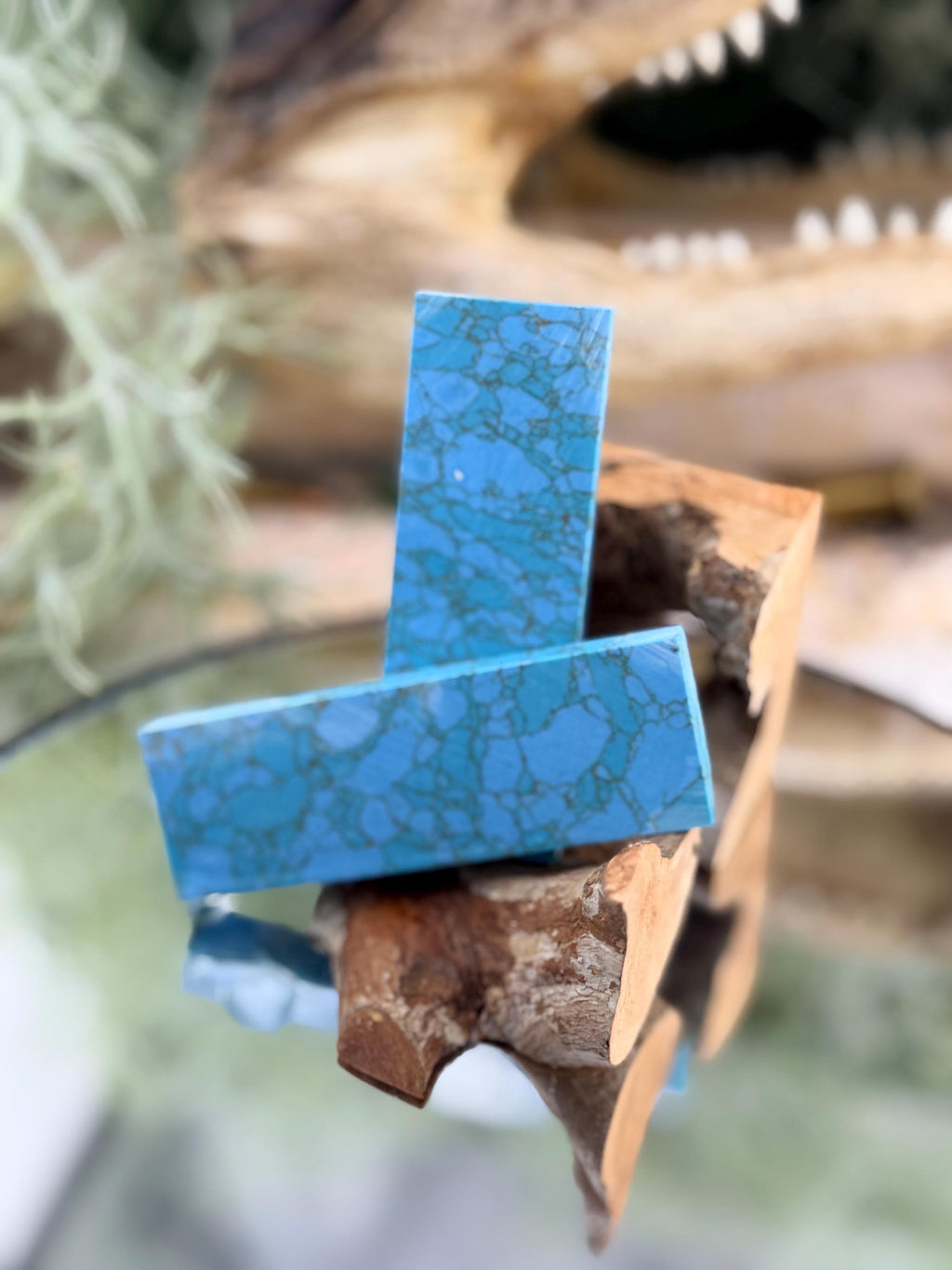 Turquoise stone Knife Handle Inlay Pair: Artisan Knife Scale Material