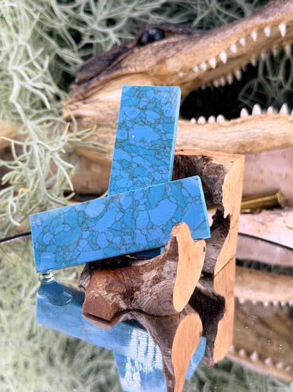 Turquoise stone Knife Handle Inlay Pair: Artisan Knife Scale Material