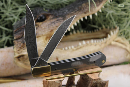 San Mai Japanese Knife Making Kit24: Ram Horn Scales, Brass Pins, 420HC Blade