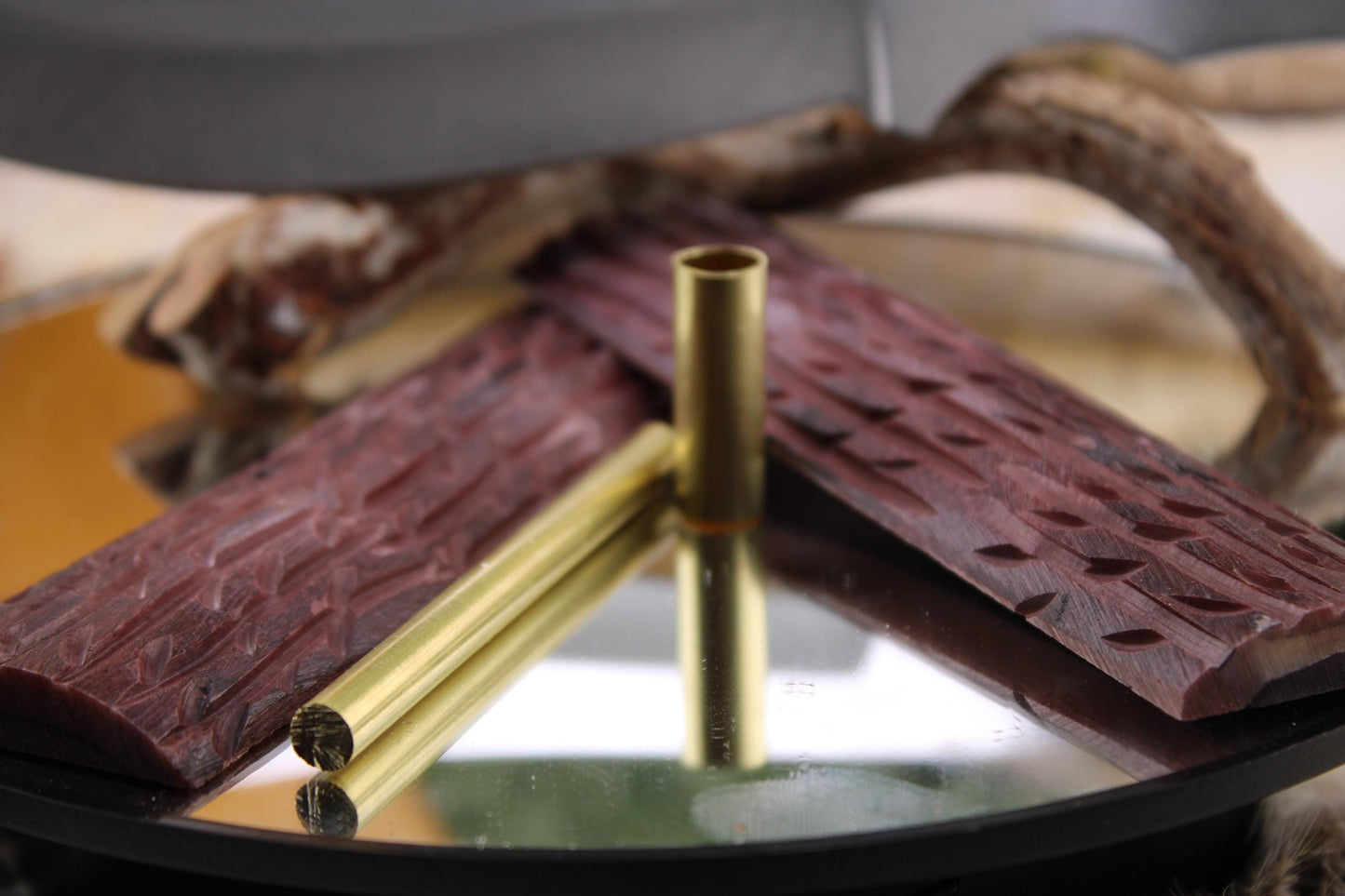 Nesmuk Knife Making Kit11: Stag Jigged Bone Scales, Brass Pins, Sheath  Bushcraft Tool Build