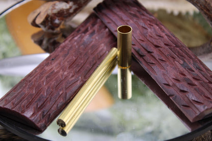 Nesmuk Knife Making Kit11: Stag Jigged Bone Scales, Brass Pins, Sheath  Bushcraft Tool Build
