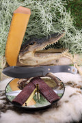 Nesmuk Knife Making Kit11: Stag Jigged Bone Scales, Brass Pins, Sheath  Bushcraft Tool Build