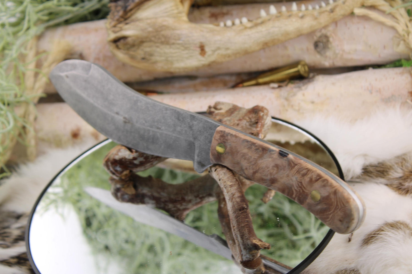 Handmade Red Hand Knives Stone Washed Nesmuk with American Briarwood