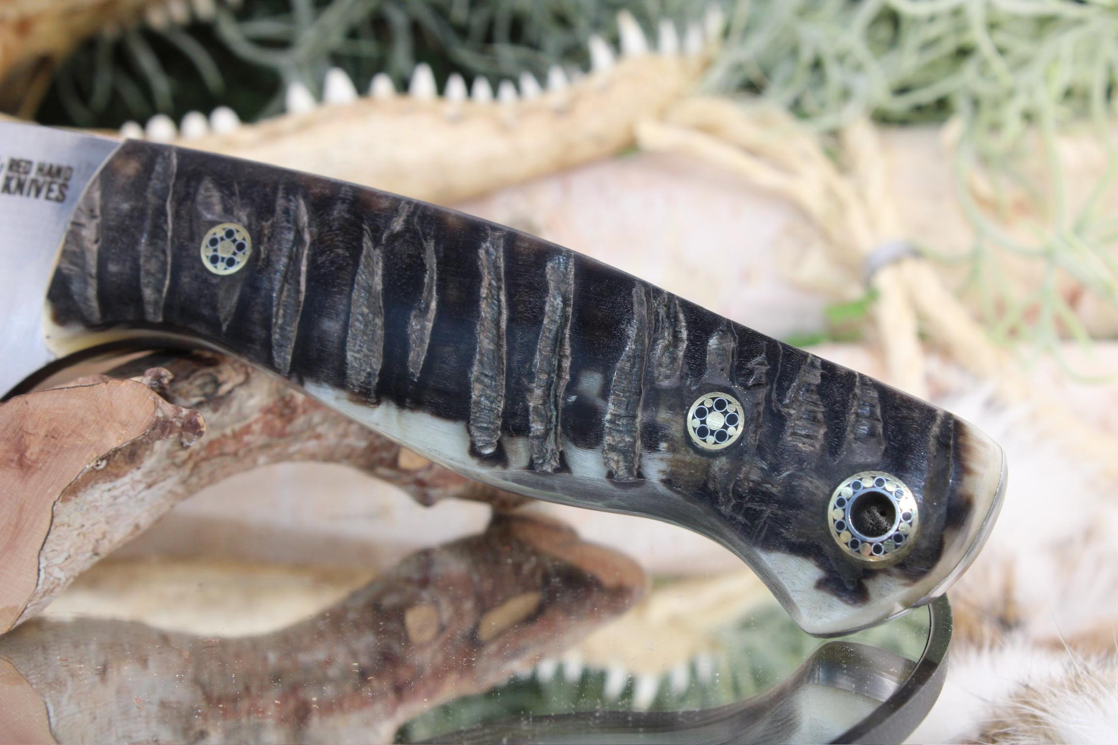 Trailing Point with Black Ram Horn, Mosaic Pins & Lanyard