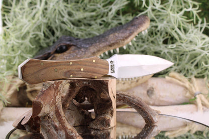 Handmade Red Hand Knives Boot Dagger with Claro Walnut