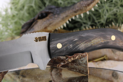 Handmade Red Hand Knives Sheepfoot with Honey Buffalo Horn