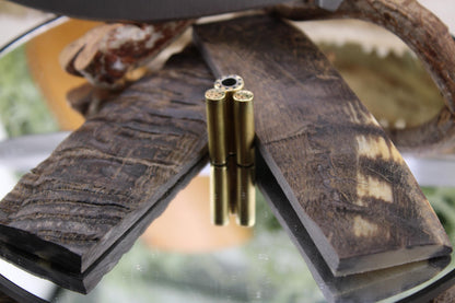 Nesmuk Bushcraft Knife Kit14: Black Ram Horn Scales, Mosaic Pins, Sheath