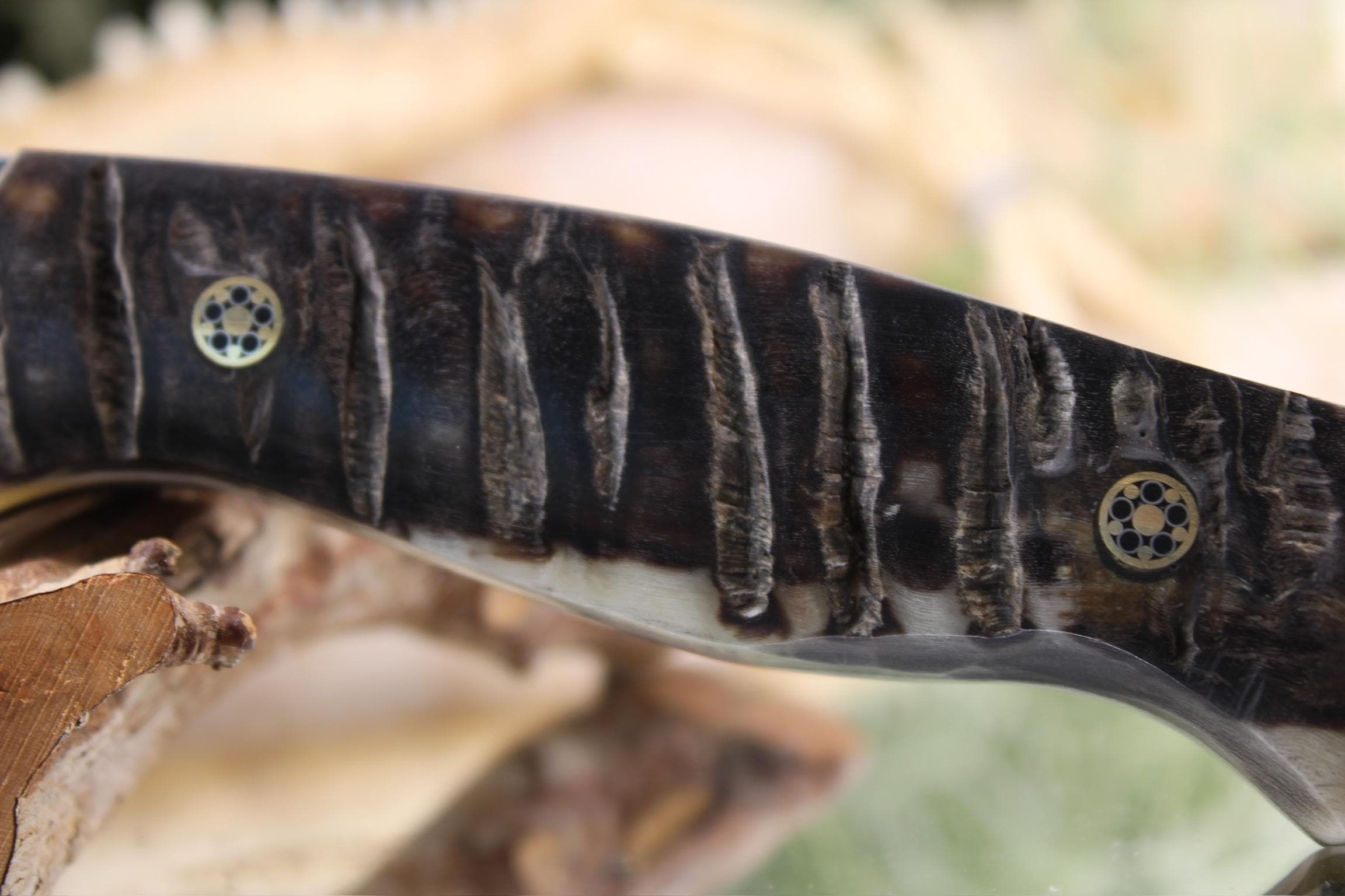 Trailing Point with Black Ram Horn, Mosaic Pins & Lanyard