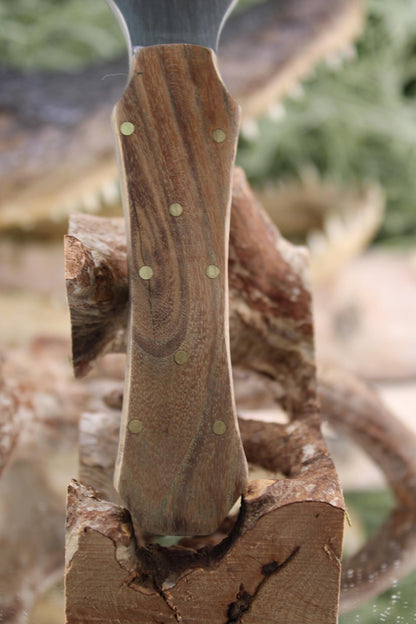 Handmade Red Hand Knives Boot Dagger with Claro Walnut