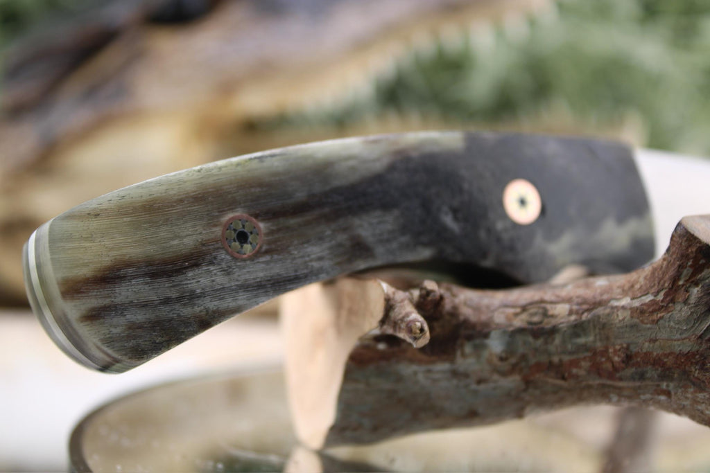 Harpoon Hunter with Natural Ram Horn & Mosaic Pins