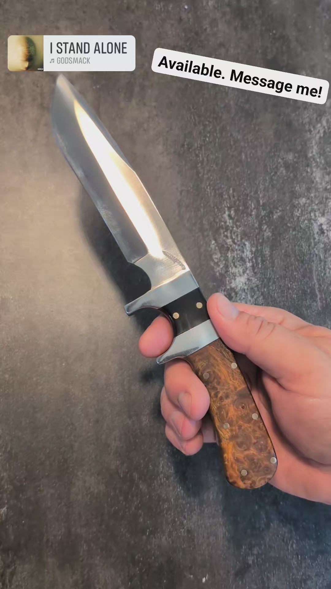Completed sub hilt fighter with buffalo horn and amboyna burl handle