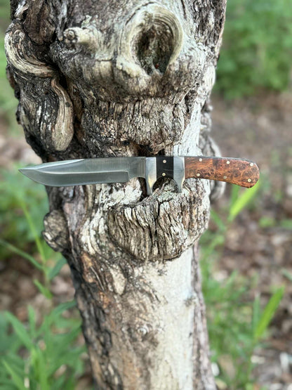 Completed sub hilt fighter with buffalo horn and amboyna burl handle