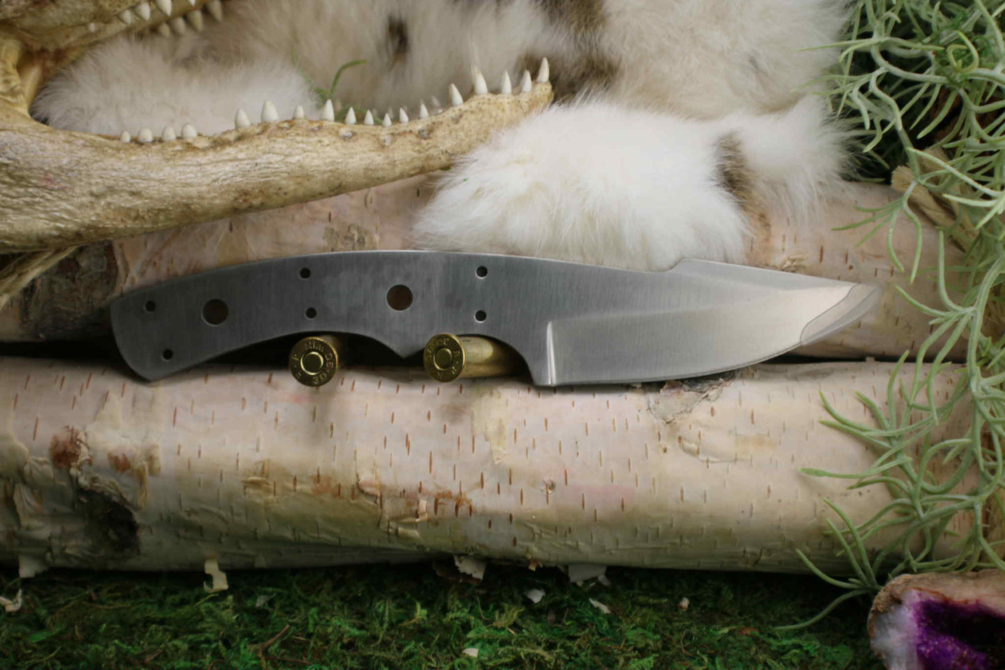S4 - The Stormwind Skinner - Harpoon Point Blade Blank with Sheath. 440c stainless steel