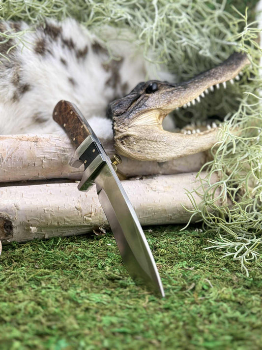 Completed sub hilt fighter with buffalo horn and amboyna burl handle